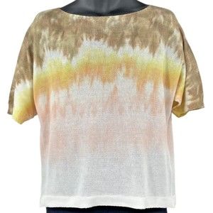 All Seasons Short Sleeve Knit Sweater Top Womens Size Large Italy Luisa Ricci